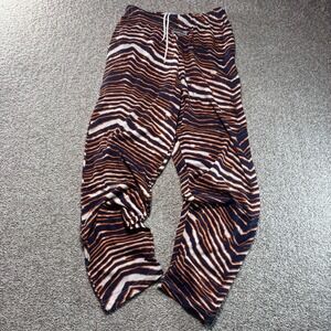 Zubaz Pants Mens XS Navy Orange Abstract Stripe Lounge Drawstring Elastic Waist